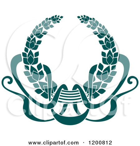 Clipart Of A Christmas Holly Wreath 4   Royalty Free Vector
