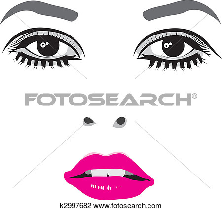 Clipart Of Woman Face Eyes Vector Illustration K2997682   Search Clip