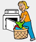 Clipart Picture Of A Woman Taking Clothes Out Of A Washing Machine