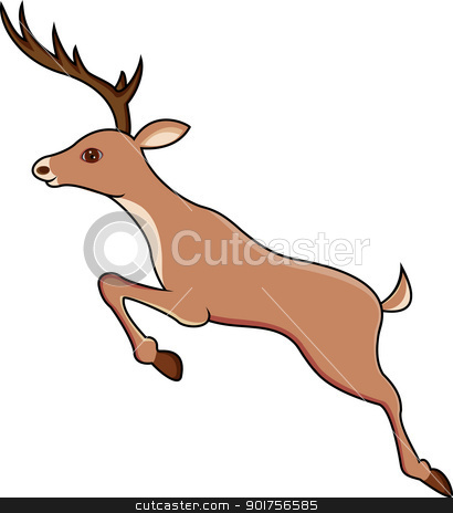 Deer Jumping Stock Vector Clipart Vector Illustration Of Deer Jumping