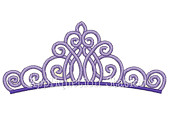 Fancy Tiara Crown Machine Embroidery Design Purple Birthday Princess I