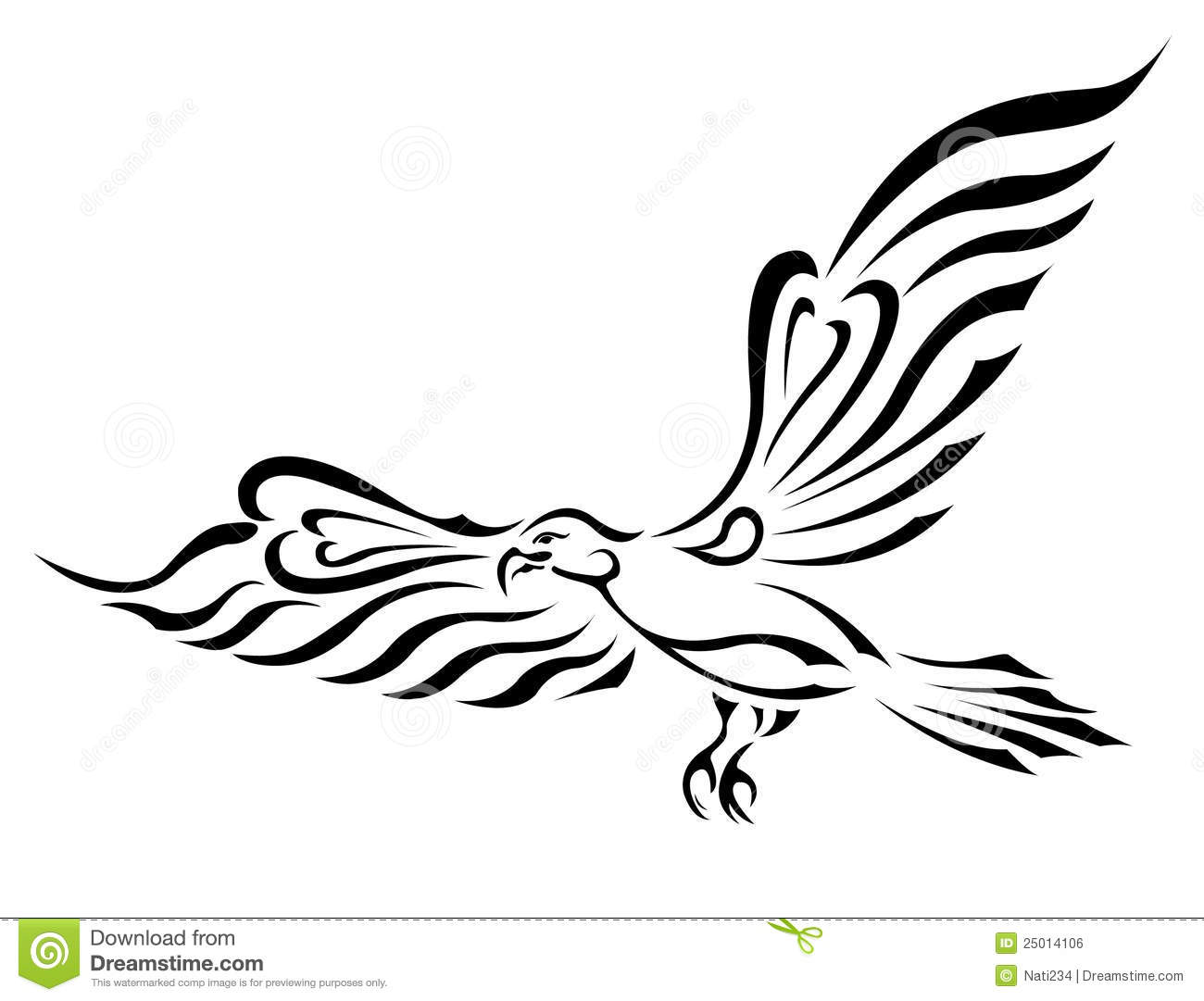 Freedom Symbol Tattoo  Flying Eagle With Big Wings Royalty Free Stock    
