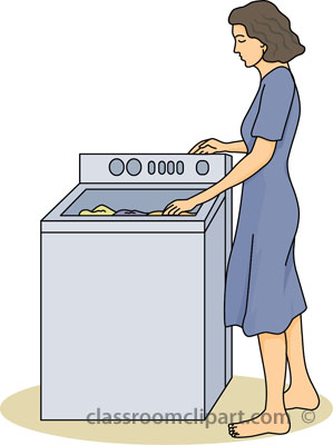 Household   Woman Washing Clothes   Classroom Clipart