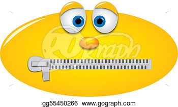 Illustrations   Smiley With Zipped Mouth  Stock Clipart Gg55450266