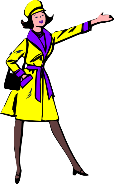 Lady In Yellow Coat Clip Art At Clker Com   Vector Clip Art Online    