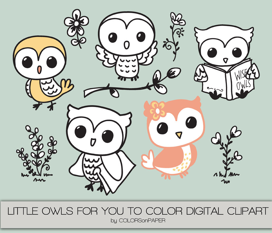 Owl Family Clipart Digital Clipart Little Owls