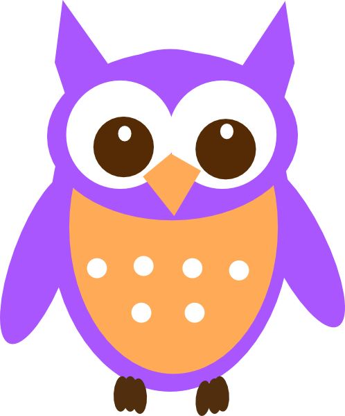 Purple Orange Owl Clip Art At Clker Com   Vector Clip Art Online    