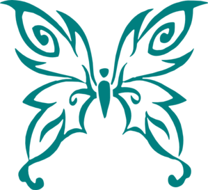 Teal Butterfly Clip Art At Clker Com   Vector Clip Art Online Royalty