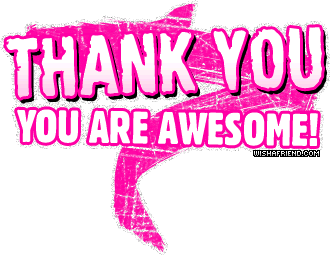Thank You You Are Awesome Pink Glitter
