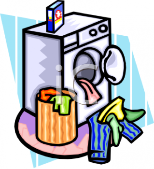 Washing Machine With Clothes Or Laundry   Royalty Free Clipart Picture