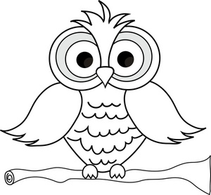 Wise Owl With Big Eyes On A Tree Limb In Black And White Smu   Free    