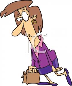 Woman After A Long Day At Work   Royalty Free Clipart Picture