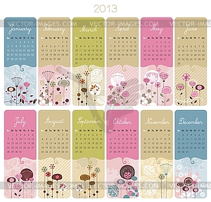 2013 Calendar Set   Vector Clipart