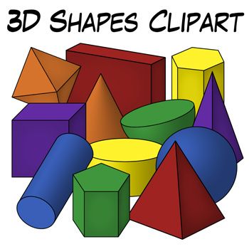 3d Shapes Clipart From Digital Classroom Clipart   Includes Shaded