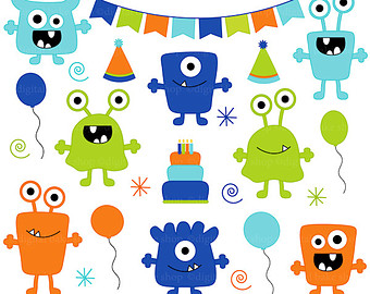 6th Birthday Boy Clipart Monster Aliens Clipart Clip