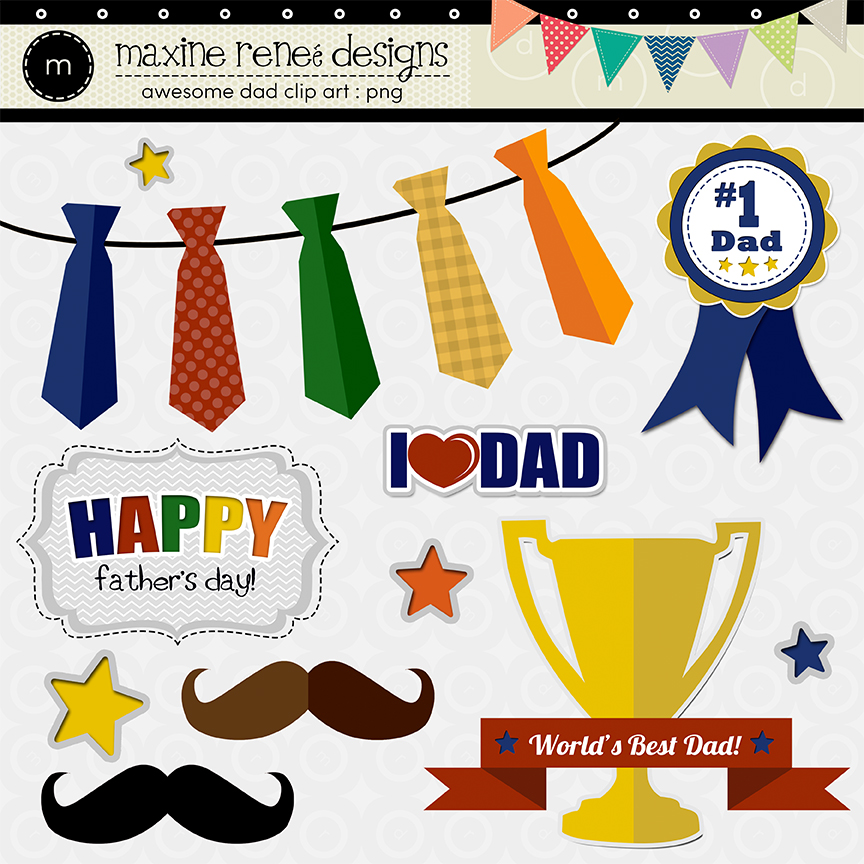 Awesome Dad Digital Papers And Clip Art