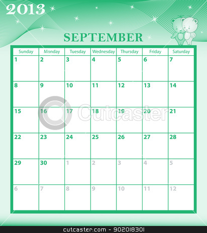 Calendar 2013 September Stock Vector Clipart Calendar 2013 September    