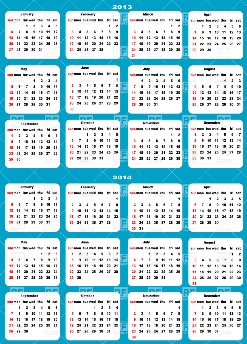 Calendar Layout 2013 And 2014 Calendars Layouts Download Royalty    