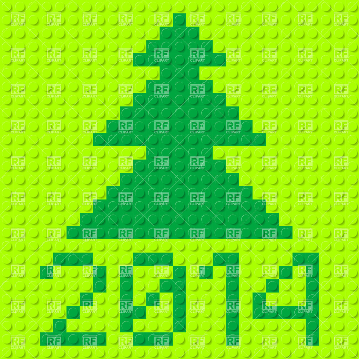 Christmas Tree And Number 2014 Made Of Plastic Construction Kit 25538