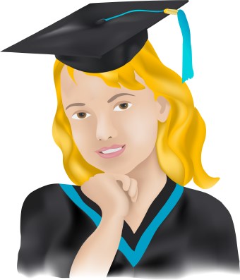 Clip Art Of A Graduation Portrait Of A Young Lady Wearing Her Cap And