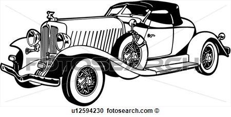 Clipart Of  1920 1930 1932 Auburn Automobile Boattail Car    