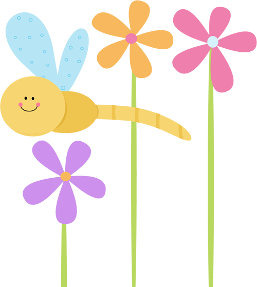 Cute Dragonfly Clipart Dragonfly Flowers Png