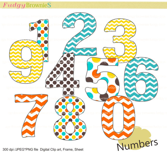 Digital Clip Art Set  Numbers  Number 1 To 10  For Invites Cards