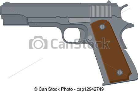 Eps Vector Of Pistol   Vector Illustration Of A 1911 Style Automatic