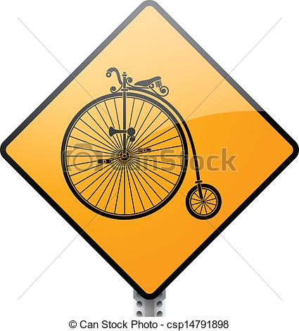 Eps Vectors Of Retro Bicycle Sign   Retro Penny Farthing Bicycle Sign    