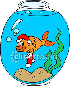 Fish Waiting For Christmas   Royalty Free Clipart Picture