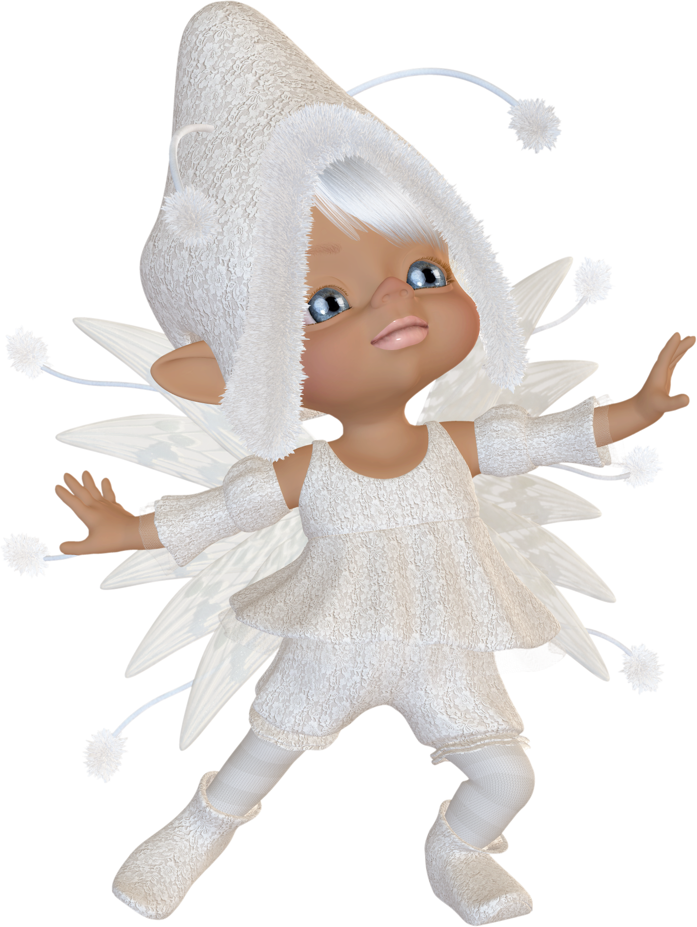 Free Snow Fairy Graphic All In White 
