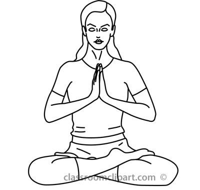 Health   Yoga Meditation Pose Outline 212   Classroom Clipart