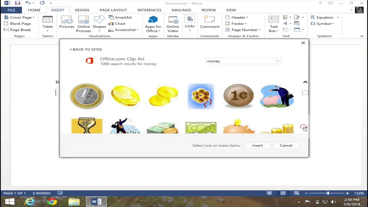 Insert Clip Art In Microsoft Word 2013   Youtube