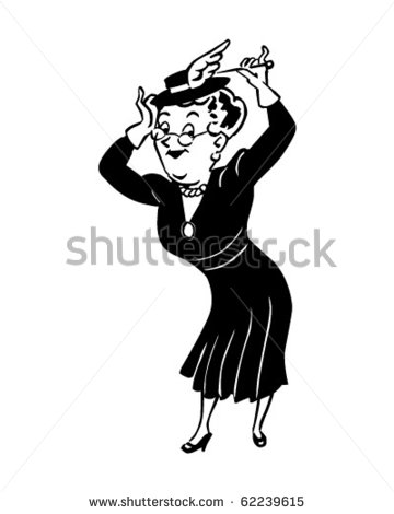 Lady With Hatpin   Retro Clipart Illustration   Stock Vector