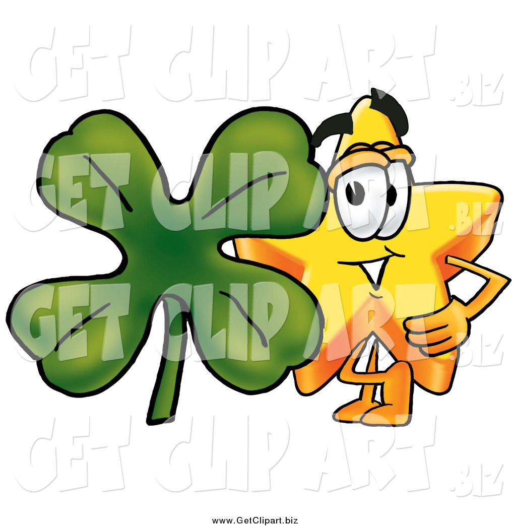 Larger Preview  Clip Art Of A Star Character With A St Patricks Day