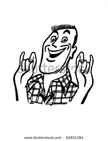 Nice Guy Clipart Thrilled Retro Guy   Clipart