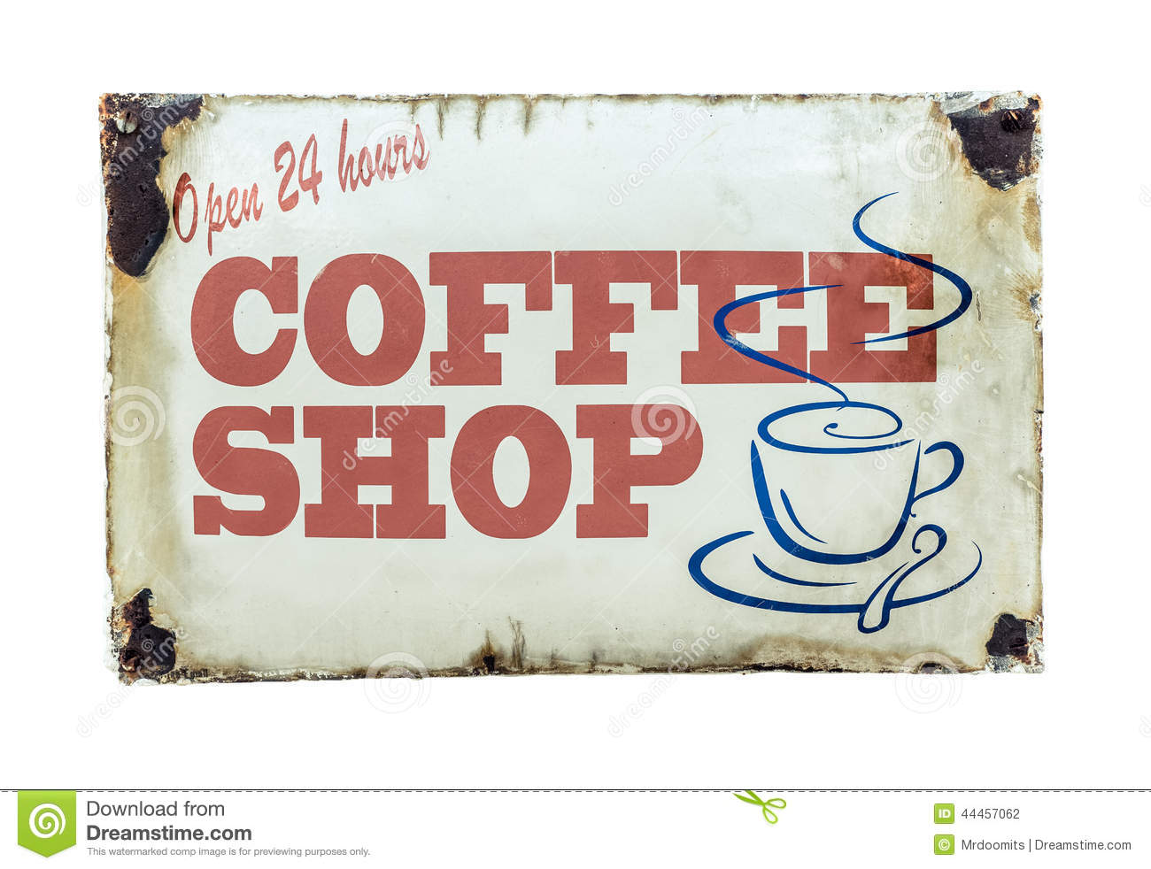 Retro Vintage Coffee Shop Sign Stock Photo   Image  44457062