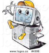 Royalty Free Vector Of A Computer Repair Mascot Logo By Seamartini