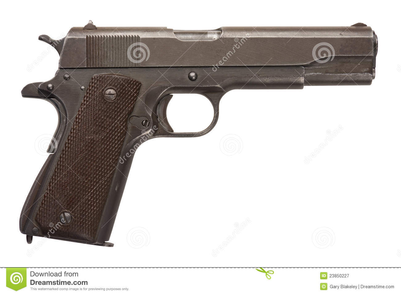 Used Military Pistol 1911a1 Royalty Free Stock Photography   Image    