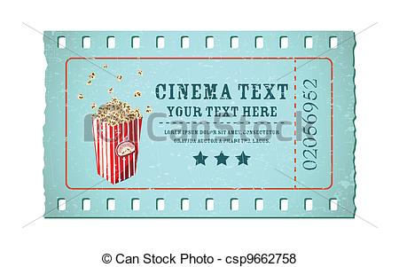 Vector Of Movie Ticket   Illustration Of Movie Ticket In Shape Of Film