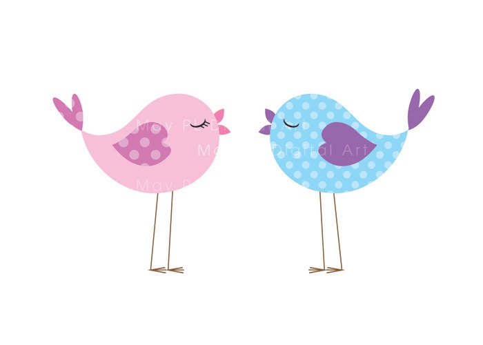 Bird Clip Art Animal Clipart Digital Cute Love Pastel Pink Baby Bird