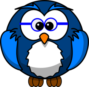 Blue Owl With Glasses Clip Art At Clker Com   Vector Clip Art Online