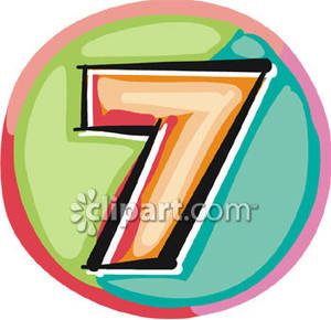 Colorful Number 7   Royalty Free Clipart Picture