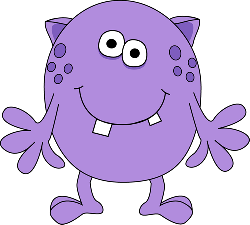 Funny Purple Monster Clip Art Image   Funny Purple Monster With 2 Eyes