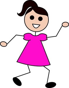 Happy Girl Clipart Image   Happy Little Dark Haired Brunette Girl With