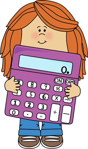 Little Girl With Big Purple Calculator Clip Art   Little Girl With Big