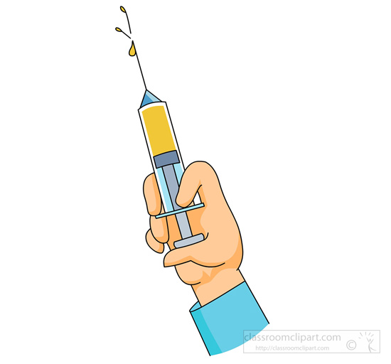 Medical   Injection In Hand   Classroom Clipart