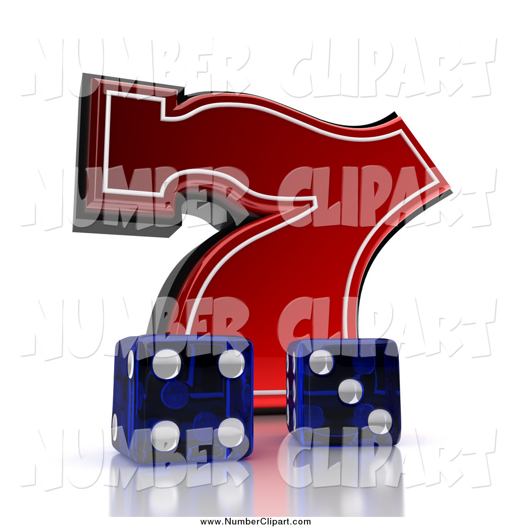     Red Dice Clip Art Clip Art Of A Two 3d Blue Dice And A Red Lucky 7