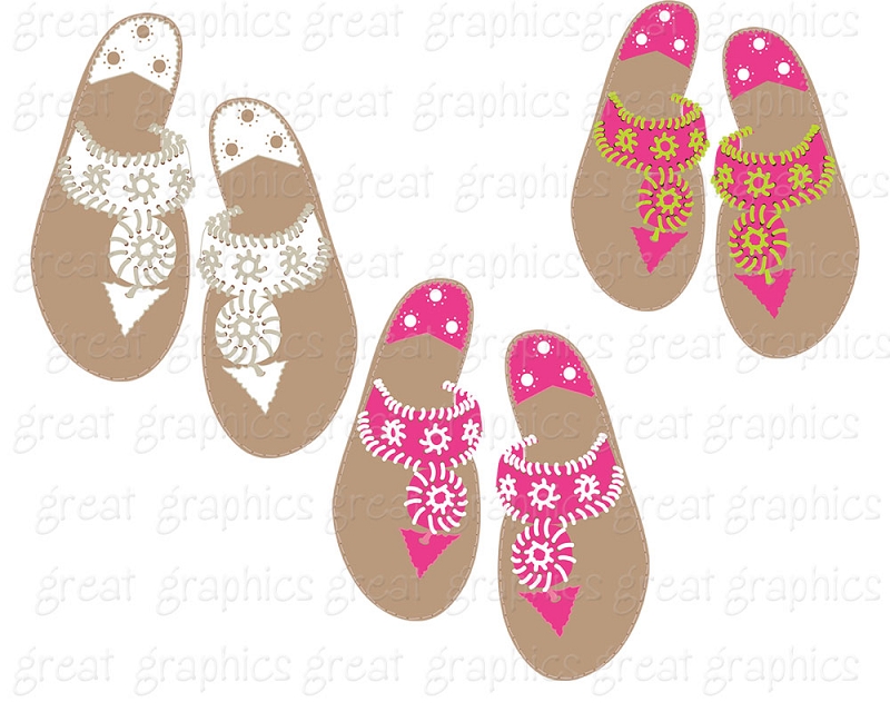 Sandal Clip Art Printable Palm Beach Sandal Clipart
