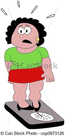 Stock Illustration Of Fat Lady   Fat Lady At The Balance Have To Lose